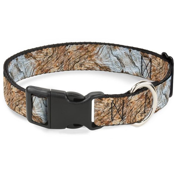 Buckle-Down 16-23" Driftwood Grain Plastic Clip Collar, Wide Medium