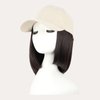 CHRSHN Hat Wigs for Women Baseball Cap With Hair Extensions Synthetic Short Straight Bob Hat with Hair Attached for Women Adjustable Hat Wig for Daily Use (6A)