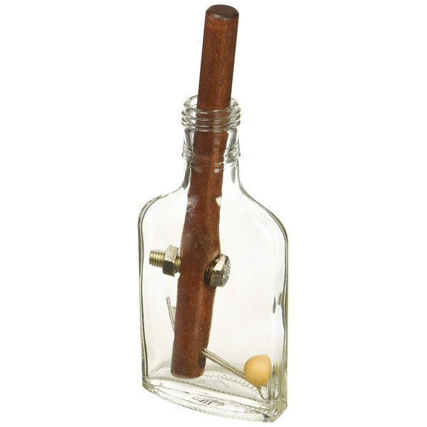 True Genius - Grecian Glass Bottle Brainteaser Puzzle- Disassembly Puzzle, Brain Teaser, Brain Teaser for Adults, Gifts for Men, Take everything out and then put back together