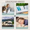FoamRush 2" x 10" x 10" Gel Memory Foam Seat Cushion with Water Resistant Indoor/Outdoor Canvas Cream Cover with Zip, Upholstery Foam Cushion, Couch Cushion Replacement, Chair Cushion, Plush Support