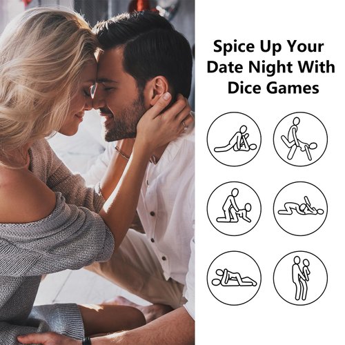 Date Night Dice Gift for Couple, Food Decision Dice, Valentine's Day Gifts for Him Her, Romantic Date Night Ideas for Boyfriend Girlfriend, Anniversary Christmas Birthday Gifts for Husband Wife