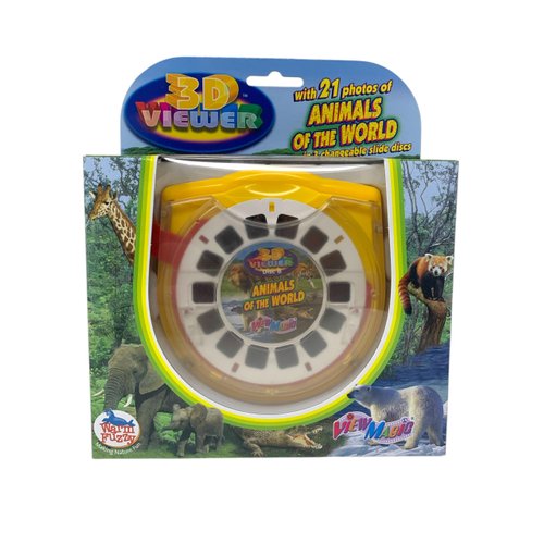 WARM FUZZY Toys 3D Viewfinder (Zoo Animals) - Viewfinder for Kids & Adults, Classic Toys, Slide Viewer, 3D Reel Viewer, Retro Toys, Vintage Toys with 3 Reels - Contains 21 High Definition 3D Images