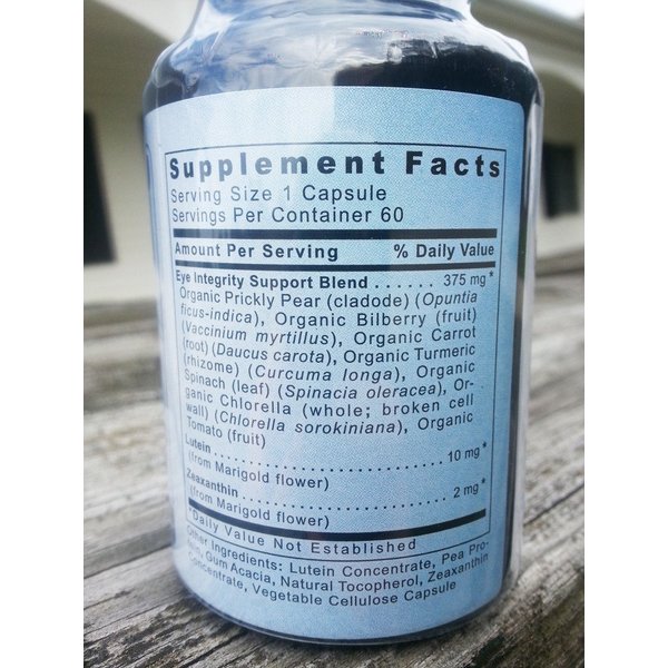 Dr. Grossman's Whole Food Advanced Eye and Vision Support Formula, Eye Supplements for Eyesight Support (Lutein, Zeaxanthin, Organic Prickly Pear, Bilberry, and More) - 30 Day Supply (60 Capsules)
