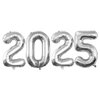 GOER 2025 Foil Number Balloons for 2025 New Year Eve Festival Party Supplies Graduation Decorations (Silver,32 Inch)