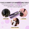 Small Silicone Pad for Curling Iron, Thicker Heat Resistant Silicone Mat for Hair Tools, Portable Hair Styling Tool Rest Holder for Straightener, Hair Dryer, Flat Iron (Purple)