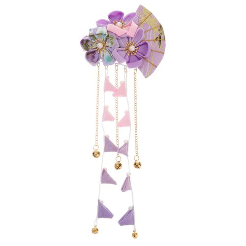 FRCOLOR Japanese Hair Clips For Women Girls Bridal Kimono Accessories Flower Hairpin Chinese Hair Accessories Hanfu Hair Stick Purple Tassel Hair Clip Kanzashi Hair Ornament
