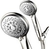 HotelSpa® 7-Setting Ultra-Luxury Handheld Shower-Head with Patented On/Off Pause Switch (Brushed Nickel/Chrome)