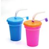 Kicko Neon Sipper Cups - 5.5 Inch - 12 Oz. - Colorful Neon Cups with Lids and Straws - School Events, Themed Parties, and Birthday Celebrations - Party Supplies | 12 Pack