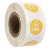 Yellow Soy Free Stickers / 500 Small 1" White Gloss Circle Labels/Chic Matte Gold No Soy Food Safety Seals with Modern Aesthetic/Made in The USA