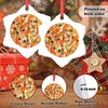 Madcolitote Vegan Pizza Christmas Decorations for Tree Food Collection Pizza Christmas Ornaments 2024 Gifts for Women Friends Xmas Tree Pendant Home Birthday Party Decoration 3 Inch