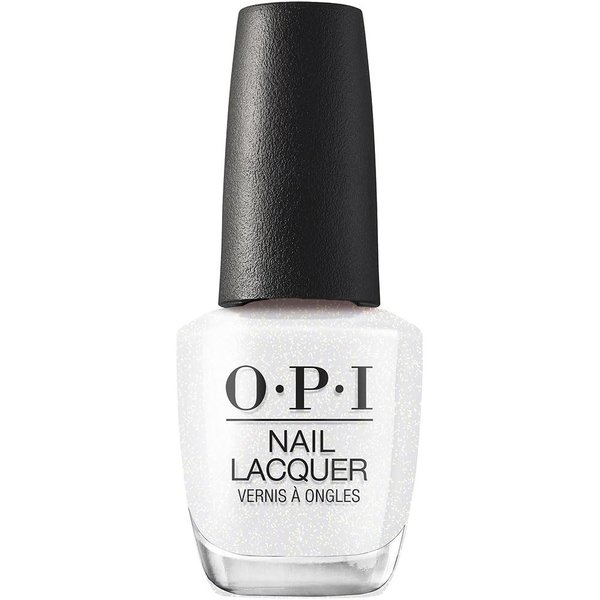 OPI Nail Lacquer, Soft Sheer & Glitter Finish White Nail Polish, Up to 7 Days of Wear, Chip Resistant & Fast Drying, Spring '24, Your Way Collection, Snatch'd Silver, 0.5 fl oz