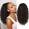 KooKaStyle Curly Ponytail Extension Fluffy Drawstring Ponytail for Women Kinky Curly Clip in Hair Extensions Long Curly Wavy Ponytail Extension Synthetic Hairpiece for Daily Use(18 Inch,Dark brown)