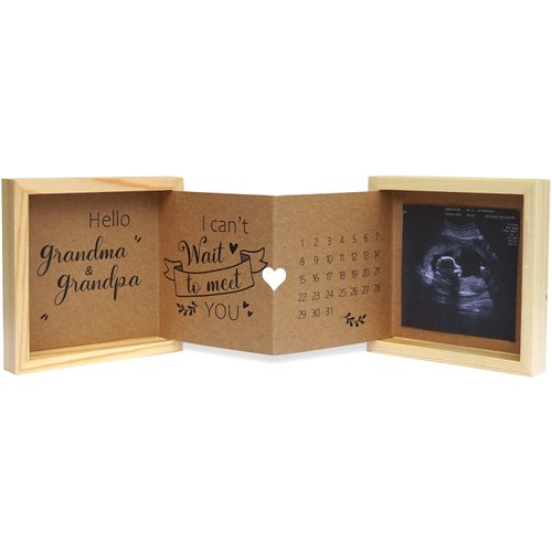 HAMUIERS Pregnancy Announcement for Grandparents, Grandparents Baby Announcement Ideas Sonogram Picture Box Wooden Keepsake Box, First Time Grandparents Gift