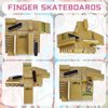 ideallife Skate Park Kit, Skate Park Kit Ramp Parts for Finger Skateboard Fingerboard Ramp Skate Park Kit Part Training Props with 2 Finger Skateboard