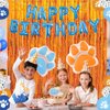 Blue Dog Birthday Party Supplies,Blue Dog Party Decorations,Blue Backdrop Kids Birthday Decoration,Include Blue Dog Paw Balloons,Happy Birthday Cake Topper and Blue Balloons Banner