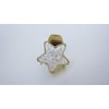 Generic Small mini pearly white iridescent gold metal and acrylic star hair claw clip