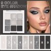 Black Smokey Gray Silver Glitter Shimmer Eye Eyeshadow Makeup Palette,9 Colors Cool Toned Matte Glitter Eyeshadow Palette Make Up Black Radiance Eyeshadow Palette Sombras De Ojos Profesional(A)