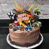 Haxpacal Truck Cake Topper, 49pcs Monster Car Theme Birthday Party Supplies, Red, Green, Blue Cake Decorations for Kids Birthday, Baby Shower Party Decorations