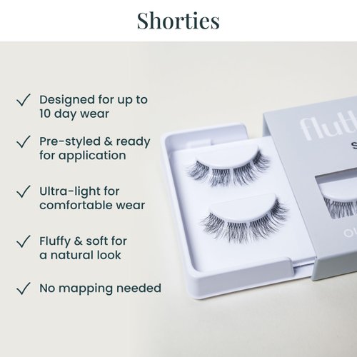 FlutterHabit The Shorties Lashes, DIY Lash Extensions [Up to 10 Day Wear], Natural & Neat Doll-Eyed Cluster Lashes, Salon Quality Eyelashes Extensions, Natural Lashes, No Lash Glue Included