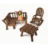 GlitZGlam Miniature Fairy Garden Furniture 3-Piece: Rustic Wood Bench, Rocking Chair and Miniature Table for The Garden Fairies