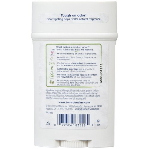 Tom's of Maine Natural Long Lasting Men's Deodorant, Mountain Spring 2.25 oz