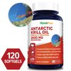 NusaPure Antarctic Krill Oil 2000 mg 120 Softgels, Omega-3 EPA 360mg, DHA 240mg, Astaxanthin Supplement Sourced from Krill 800ppm