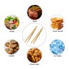 2PCS Reusable Toaster Tongs, OHOLA 8 inch Bamboo Cooking Tong, Multipurpose Wooden Tongs for Toaster, Fruits, Bread, Pickles, Cheese, Bacon, and Muffins (Stylish Pattern)