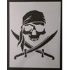 Reusable Sturdy Stencil Pirate Skull Patch Flag Bandana 8.5" x 11" Cut Stencil Sheet (not Paper) Arts and Crafts Material Scrapbooking for Airbrush Painting Drawing