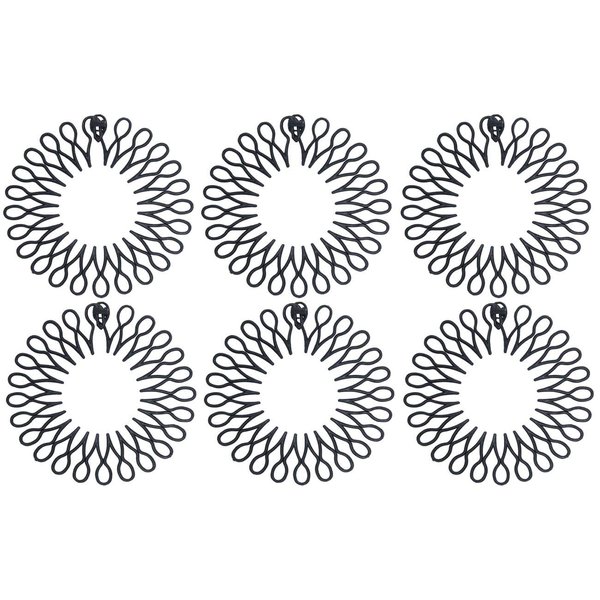 Fodattm 6PCS Stretch Flexible Plastic Hair Comb Headbands with Deep Teeth and Closure Plastic Circle Hair Hoop Hair Clip Spring Head Band (Black)
