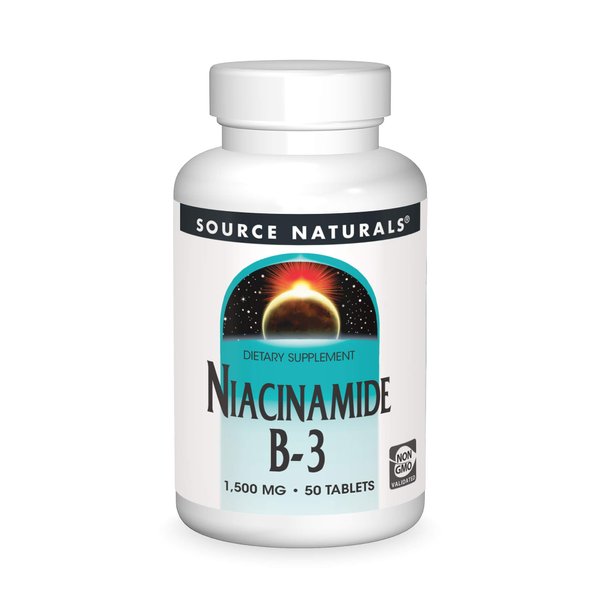 Source Naturals Niacinamide B-3, 1500 mg Dietary Supplement - 50 Tablets