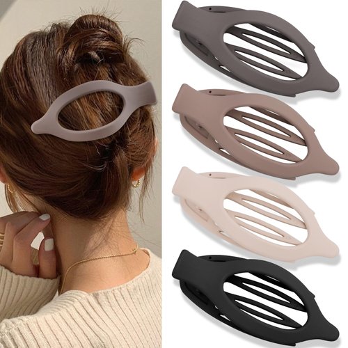Canitor 4 PCS Flat Hair Clips for Women Flat Claw Clips for Thick Thin Hair Matte French Clips for Girls Hair Accessories for Women Duck Billed Alligator Hair Clips