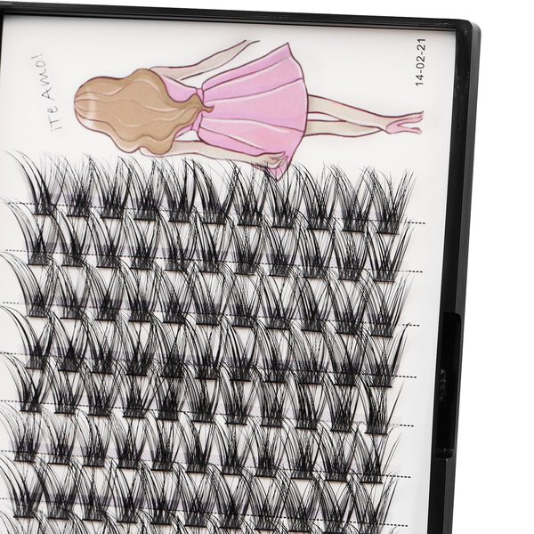 Bodermincer C Curl 0.07 Wide Cluster DIY Eyelash Extension 3D Individual Lashes Natural Look Cluster Lashes Easy Apply Volume Lash Extensions (18mm)