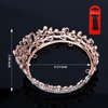 YARIEW Small Rose Gold Crystal Crown for Little Girls Flower Bouquets Accessories Rhinestones Wedding Cake Topper Birthday Crown for Kids Cake Decorations Bridal Costume Hair Accessories Gifts