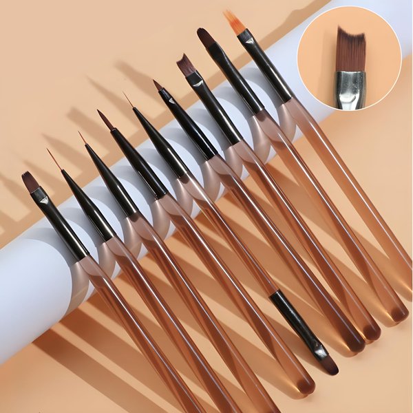 9pcs Nail Art Brushes Set, Nail Art Design Pen Painting Tools with Nail Extension Gel Brush, Nail Polish Brush, Builder Nail Gel Brush, Nail Dotting Pen Salon at Home Diy Manicure 9psc