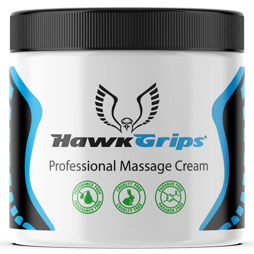 HawkGrips - Professional Massage Cream - Relaxing Muscle and Body Cream - Safe & Clean Ingredients - Unscented - 8oz