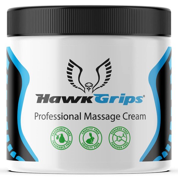 HawkGrips - Professional Massage Cream - Relaxing Muscle and Body Cream - Safe & Clean Ingredients - Unscented - 8oz