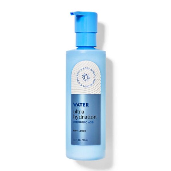 White Barn - Bath & Body Works - Gift Set 3 Piece Bundle - with Gift Bag Hello Gorgeous (Water Ultra Hydration With Hyaluronic Acid)