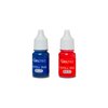 Veltec Premium 2-Color Refill Ink for Pre-Ink Stamps, Blue and Red, 10 ml Each Bottle