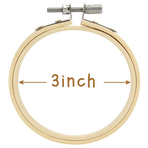 BigOtters 12PCS 3 Inch Embroidery Hoops, Adjustable Bamboo Circle Cross Stitch Hoop Ring Bulk Wholesale for Home Ornaments Art Craft Handy Sewing DIY Favor