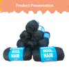Brazilian Wool Hair Acrylic 100% 8PCS for African Crochet Braid/Box Braids/Jumbo Braiding/Senegalese Twist/Faux Locs/Twist Wraps Synthetic Fiber Hair Extensions Natural Black Color