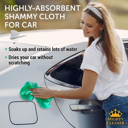 Premium 2pk + 1 Free Shammy Cloth for Car Drying - (26"x17") - Super Absorbent Chamois Towel for Car - Reusable Shammy Towel for Car - Scratch-Free Car Drying Towel