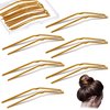 24 Pcs U Shaped Hair Pins Ballet Bobby Pins U Pin Hair Styling Pins Bobby Pins for Updo with Storage Box Metal U Bun Hair Forks for Women Girls Thick Thin Long Curly Hair(Gold, 3 Inch)