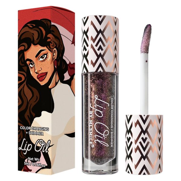 Qawnfy Boss Up Color Changing Lip Oil, Shimmering Temperature Color Changing Lip Gloss Tinted Lip Stain, Long Lasting Nourishing Moisturizing Lip Glow Oil for Lip Care (01#)