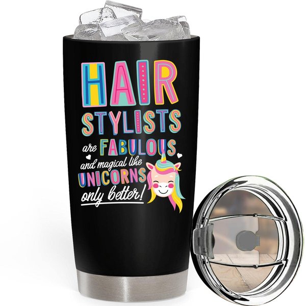 Funny Gift for Hair Stylist, Hair Stylist Birthday Gift Hair Stylist 20 Oz Stainless Steel Tumbler Gift for Coworker, Friends, Graduation