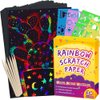 FUNNYB&G Rainbow Scratch Paper Art for Kids - 60 Pcs Magic Rainbow Scratch Paper Off Set Scratch Crafts Arts Supplies Kits Pads Sheets for Party Games Halloween Christmas Birthday Gift