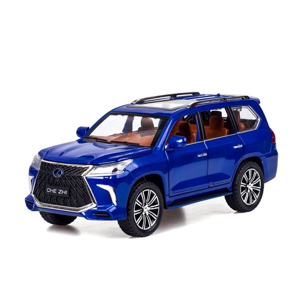 Diecast car Model 1/24 Scale - Zinc Alloy Pull Back Toy car with Sound and Light, Collectible Toys Vehicle for Adults and Boys Girls (Blue)