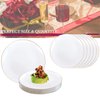 Disposable Plastic Plates with Rim Design, Organic Round Dinnerware Bulk Order for Wedding, Birthday & All Occasions (White with Gold, 7.5" Salad Plates (120 Plates))