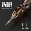 RHEIN Tattoo Cartridge Needles 20pcs 7RL #10 Bugpin 7 Round Liner Needle Diameter 0.3mm, 7mm X-Taper for Tattoo Artists & Beginners EN02-20-1007RL