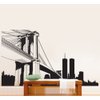 Stickerbrand Vinyl Wall Art Decal Sticker NYC Brooklyn Bridge World Trade Center (Black Color) 12ft Long x 7ft Tall #334A