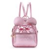 KL928 Girls Bowknot Polka Dot Cute Mini Backpack Small Daypacks Convertible Shoulder Bag Purse for Women (Fluorescent Pink)